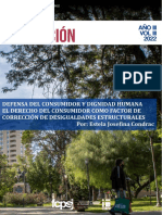 Defensa Del Consumidor y Dignidad Humana El Derecho Del Consumidor Como Factor de Corrección de Desigualdades Estructurales