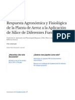 Agronomic and Physiological Response of Rice Plant To Application of Silica From Different Sources - Es PDF
