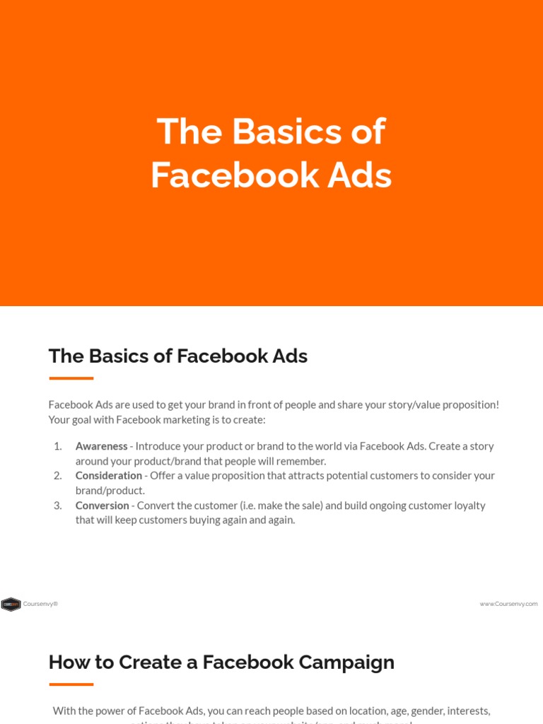 The Basic Of Facebook Ads Download Free Pdf Facebook Brand