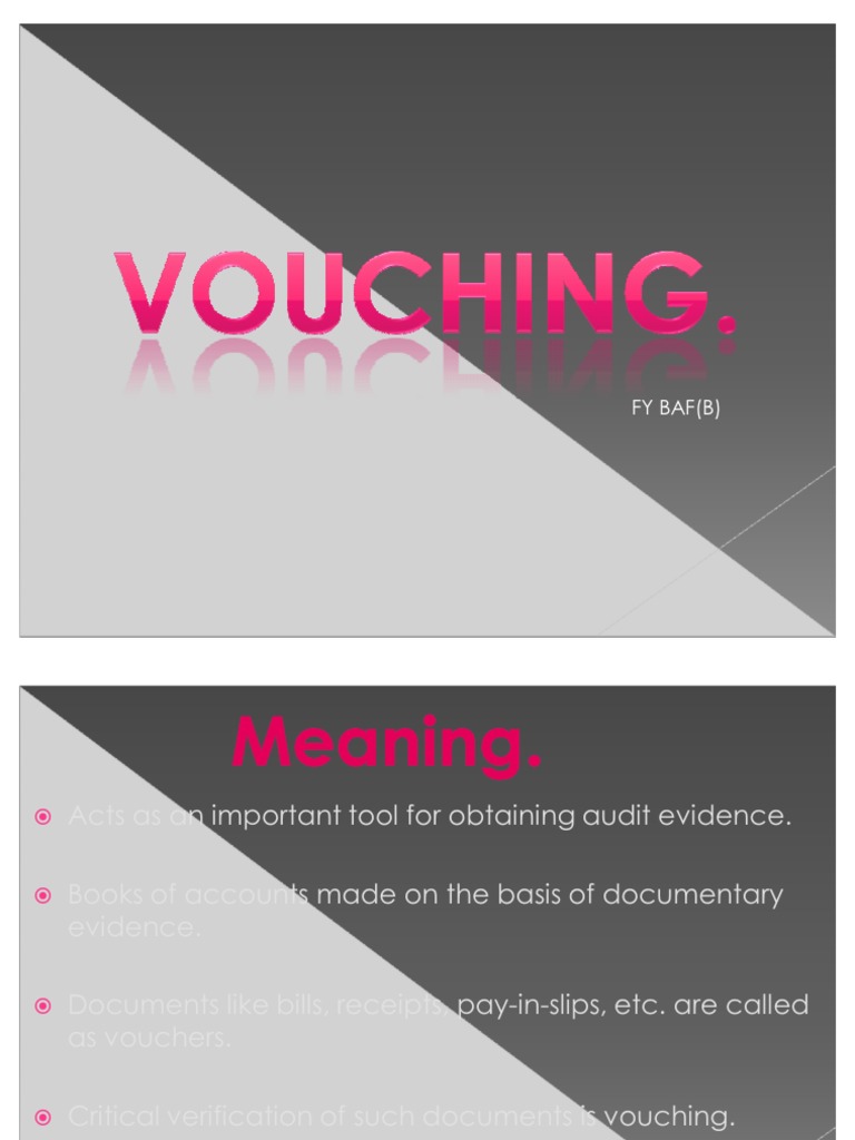 Vouching in Auditing Explained | PDF