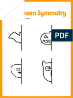Orange Fun Halloween Symmetry Set Worksheet PDF