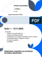 CURSO DE DOCUMENTAÇÃO CARTORÁRIA - Novembro 2022 - Aula 1 PowerPoint