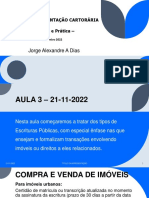 CURSO DE DOCUMENTAÇÃO CARTORÁRIA - Novembro 2022 - Aula 3-A PowerPoint