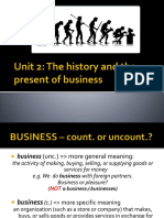 Unit 2 - History and Present of Business