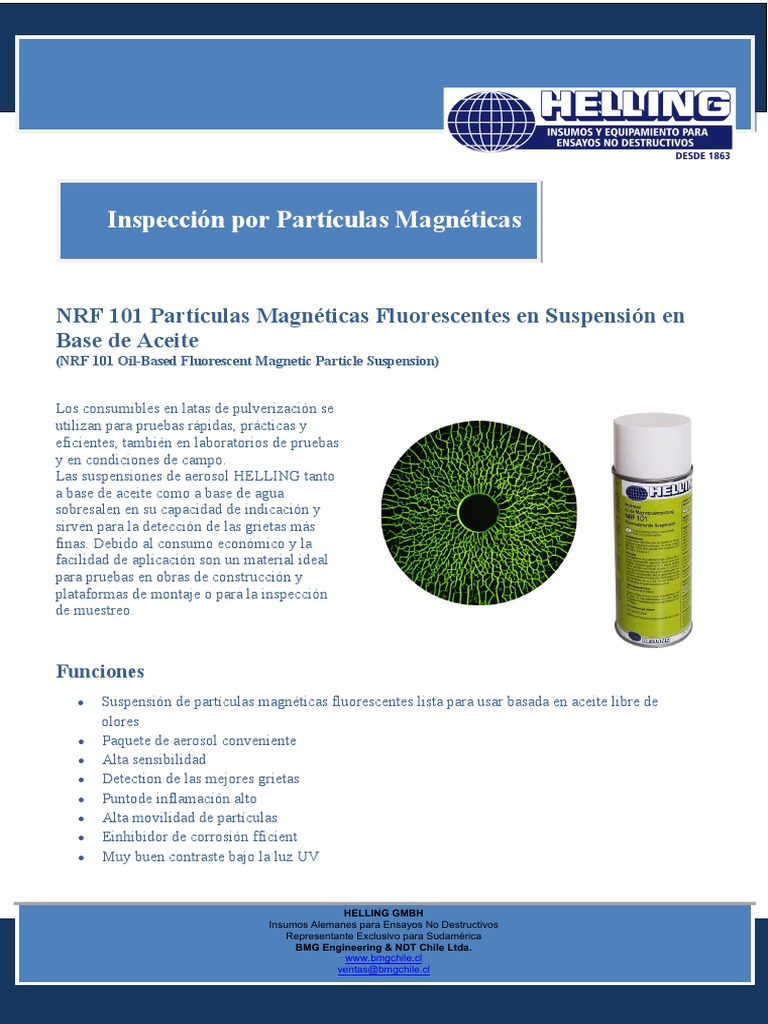 Partículas Magnéticas Fluorescentes NRF 101 | PDF | Física Aplicada e ...