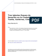 Elsa Malvido M. (2004) - Tres Iglesias Zoques de Sanación en La Ciudad de Tuxtla, Gutiérrez, Chiapas PDF