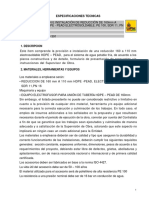 Instalación de reducción HDPE 160mm a 110mm