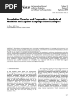 Translation Theories and Pragmatics – Analysis of Maritime and Legalese Language Based Examples