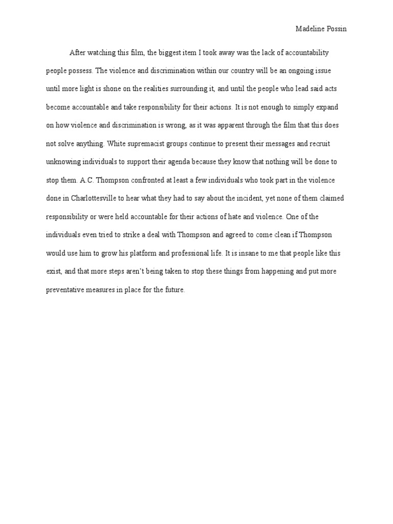Educ - 300 Weebly Reaction 4 Documenting Hate - Charlottesville ...
