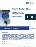 Weekly System Status Report 2021 w13