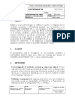 PRC-SST-004 Procedimiento para La Investigación de Incidentes, Accidentes y Enfermedades Laborales