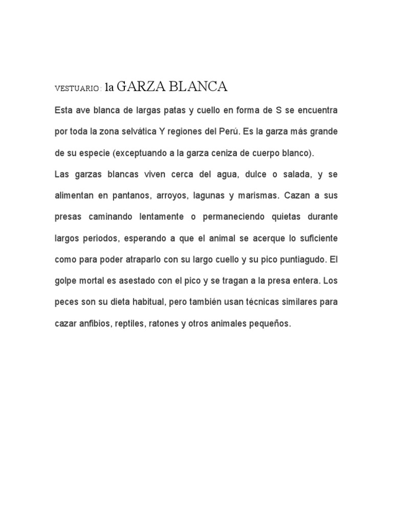 La GARZA BLANCA PDF