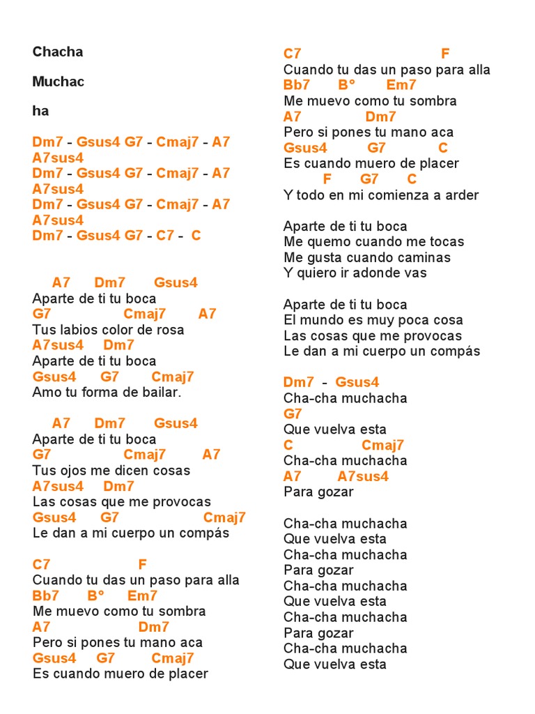Acordes y letra de 