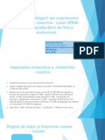 Drepturi Si Obligatii Ale Organismelor de Gestiune Colectiva - Cazul UPFAR ARGOA - Producatori de Film Si Audiovizual PDF