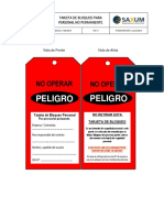 Tarjeta bloqueo personal no permanente