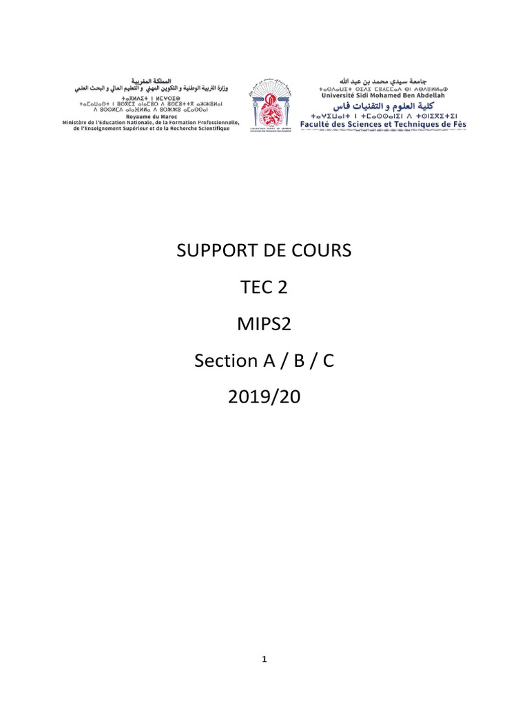 Support Cours TEC MIP S2 | PDF | Nicotine