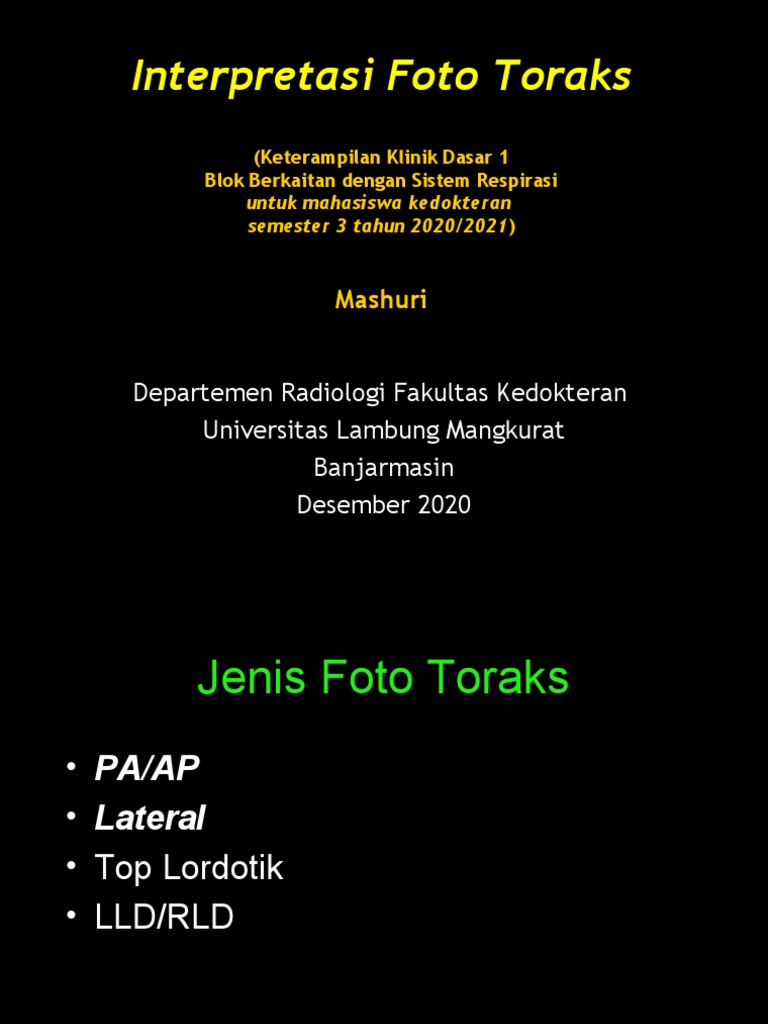 Panduan Interpretasi Foto Toraks | PDF