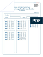 Hoja de Respuestas Historia Diagnostico 2023 6 Basico PDF