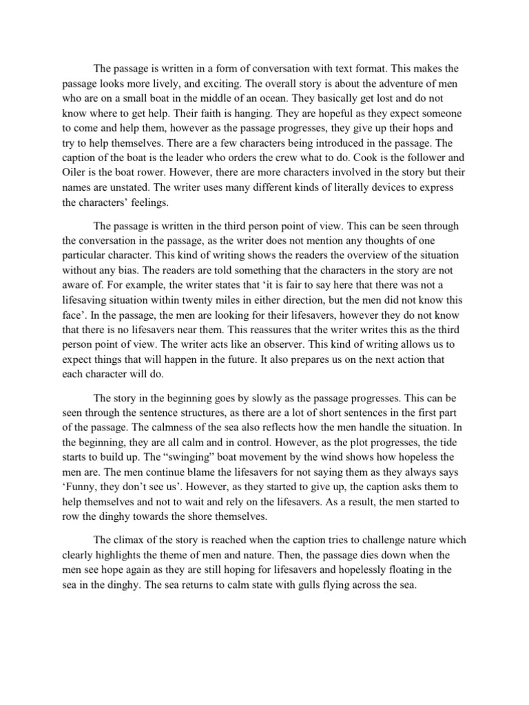 The Passage is Written in a Form of Conversation Format | Narration