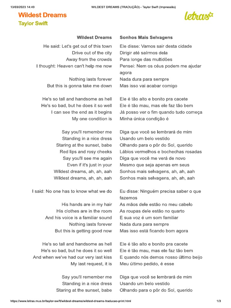 Meaning Of Wildest Dream