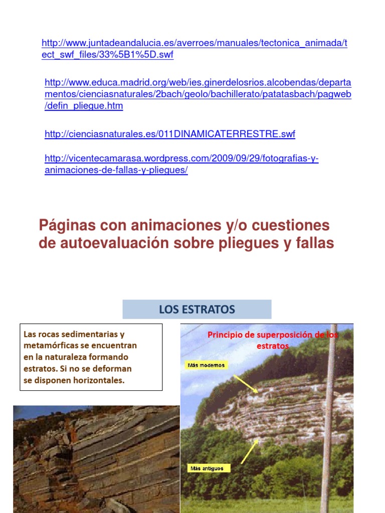 Pliegues Y Fallas Pdf Falla Geología Estrato
