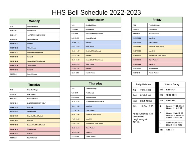 HHS Bell Schedule 2022202 PDF