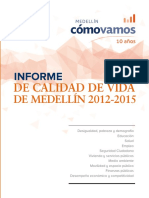 Informe de Indicadores Objetivos Sobre La Calidad de Vida de Medellín 2012 2015 2 PDF