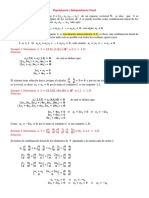 Dependencia e Independencia Lineal PDF