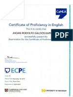 Certificado de Proficiencia de Ingles MODELO ECPE