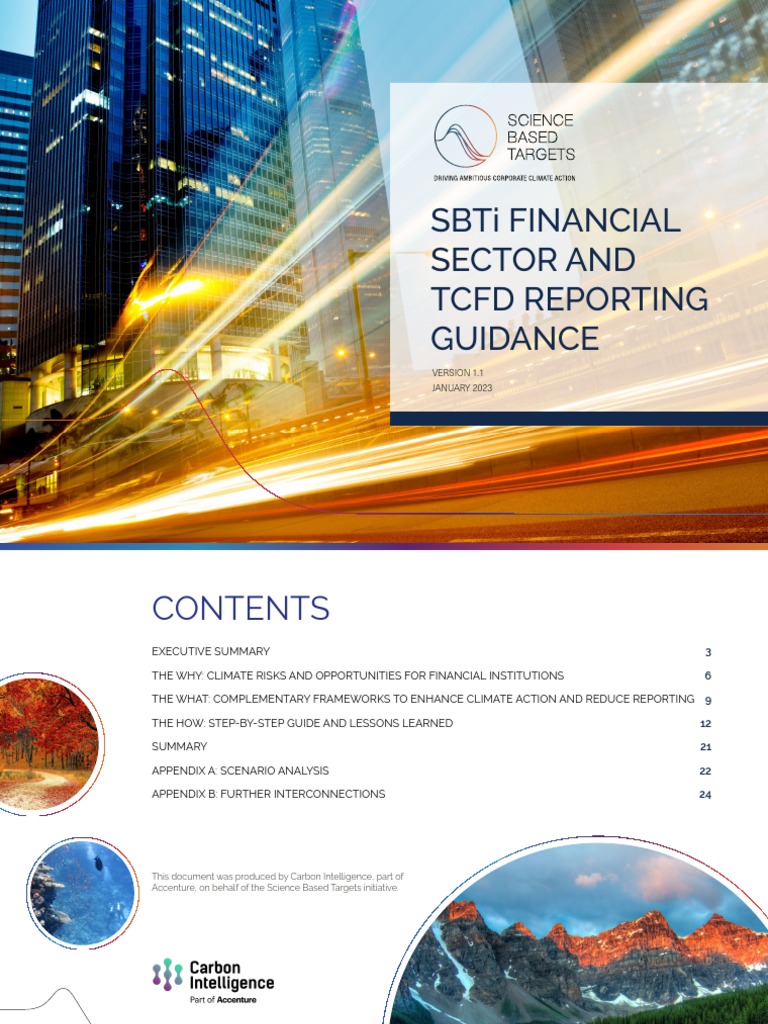 SBTi and TCFD Guidance for Finance | PDF | Climate Change Mitigation | Risk