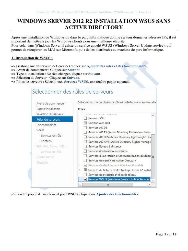 Windows Server 2012 R2 Installation WSUS Sans Active Directory | PDF ...