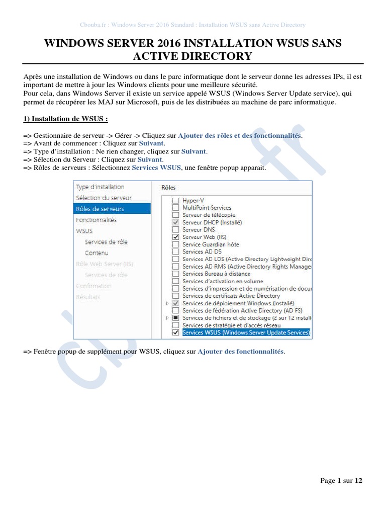 Windows Server 2016 Installation WSUS Sans Active Directory PDF | PDF ...