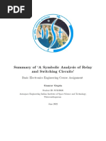 Summary of A Symbolic Analysis of Relay and Switching Circuits'