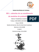 Probabilidad y Estadística: Solución de cuestionario sobre modelos de probabilidad