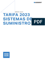 Tarifa 2023 Sistemas de Suministro Geberit PDF