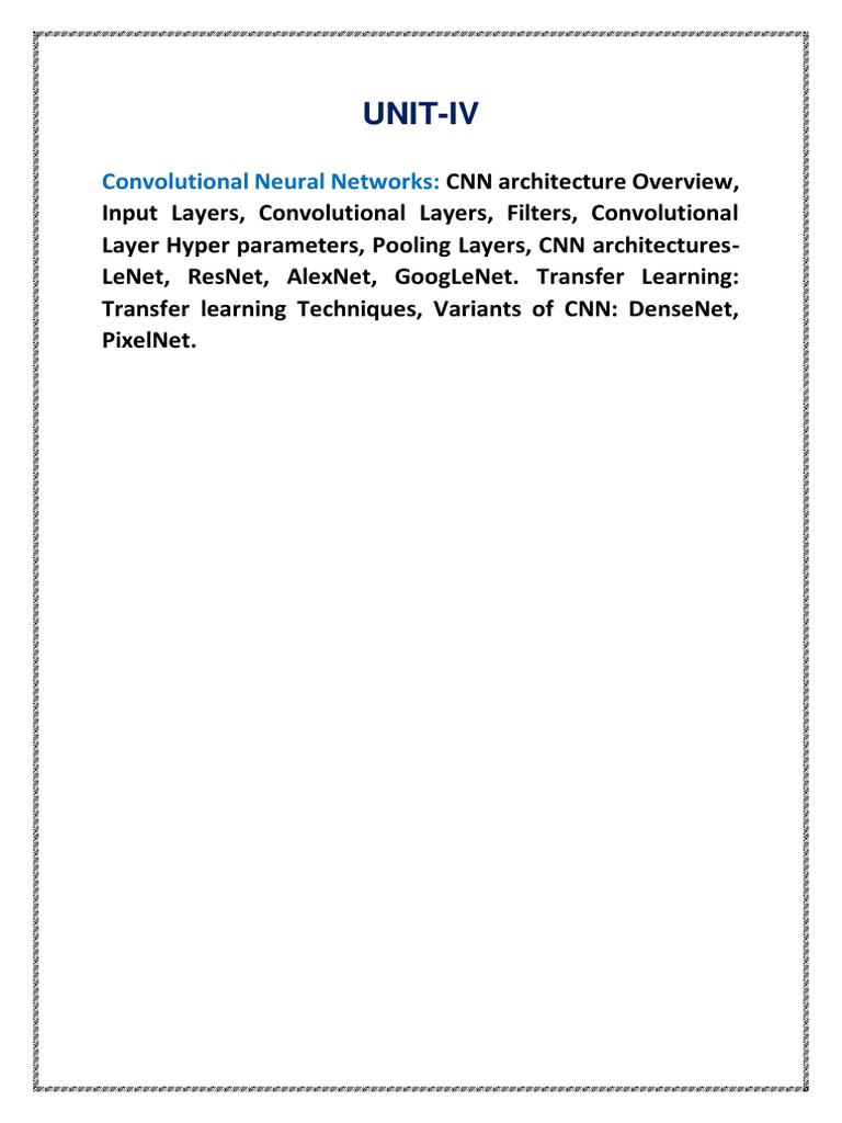 CNN Architecture and Transfer Learning Guide | PDF | Systems Science ...