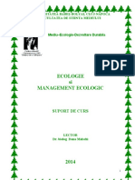 ECOLOGIE SI MANAGEMENT ECOLOGIC CURS 2014 D.Malschi