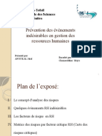 Prévention Des Évènements Indésirables en Gestion Des Ressources Humaines