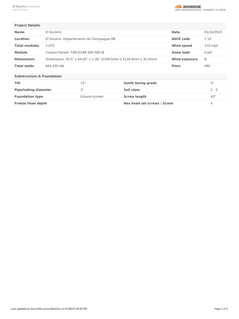 Reporte Iron Ridge PDF Manufactured Goods Building Engineering