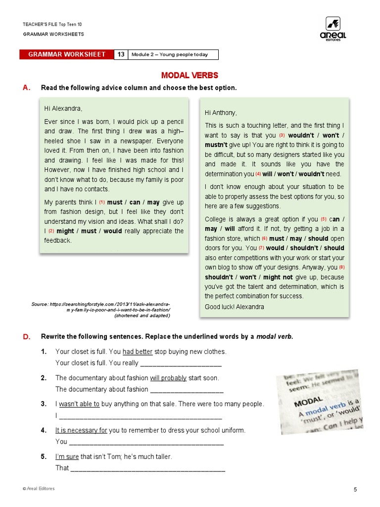 Modal Verbs Pdf Linguistics