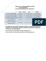 Distribución Grupos de Prácticas Odontología Curso 2022-2023