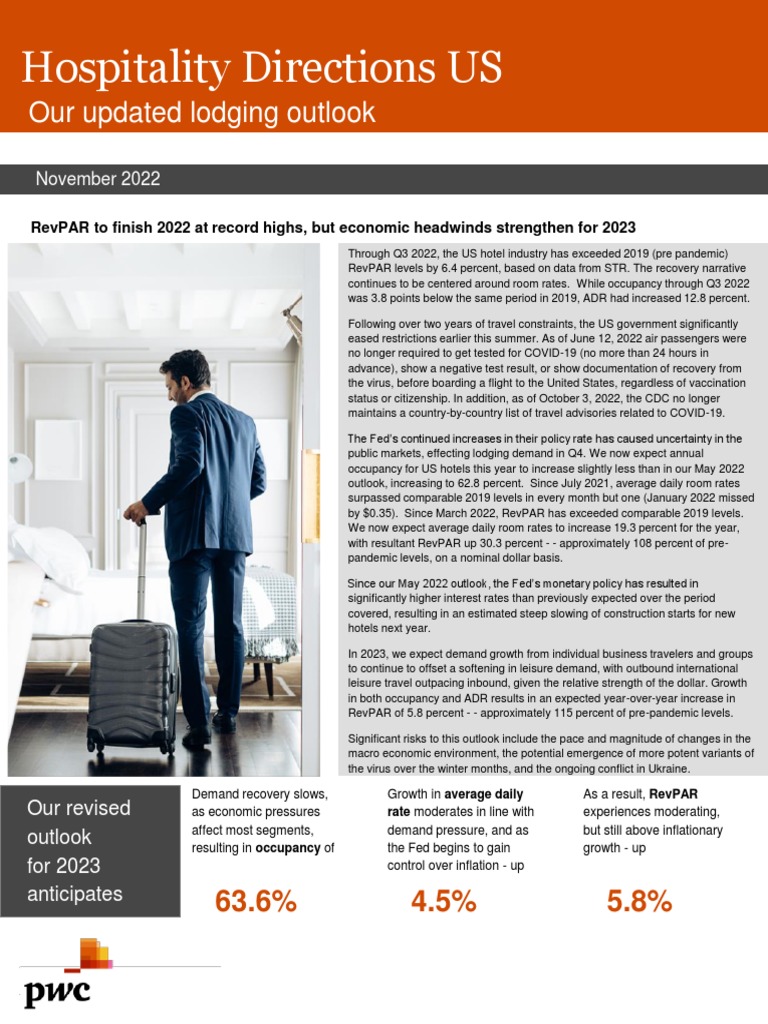PWC Hospitality Directions November 2022 | PDF | Inflation | Recession