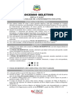 Processo seletivo para auxiliar de atendimento infantil traz instruções sobre prova objetiva