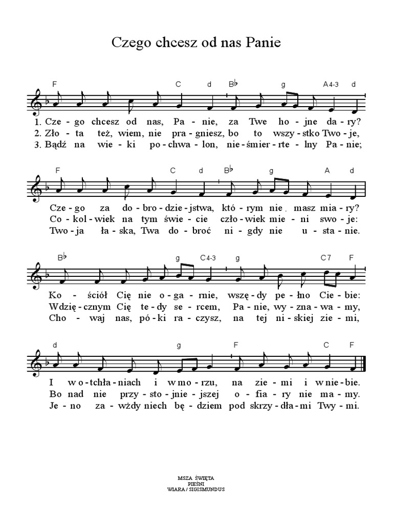 Czego Chcesz Od Nas Panie Kochanowski Czego Chcesz Od Nas Panie PDF | PDF