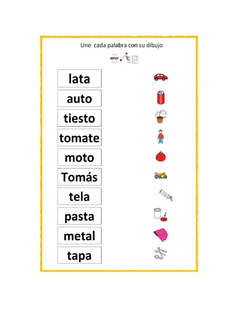Unir Palabra Con Su Dibujo | PDF
