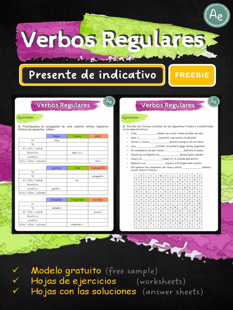 Ejercicios de Verbos Regulares en PDF | PDF | Verbo
