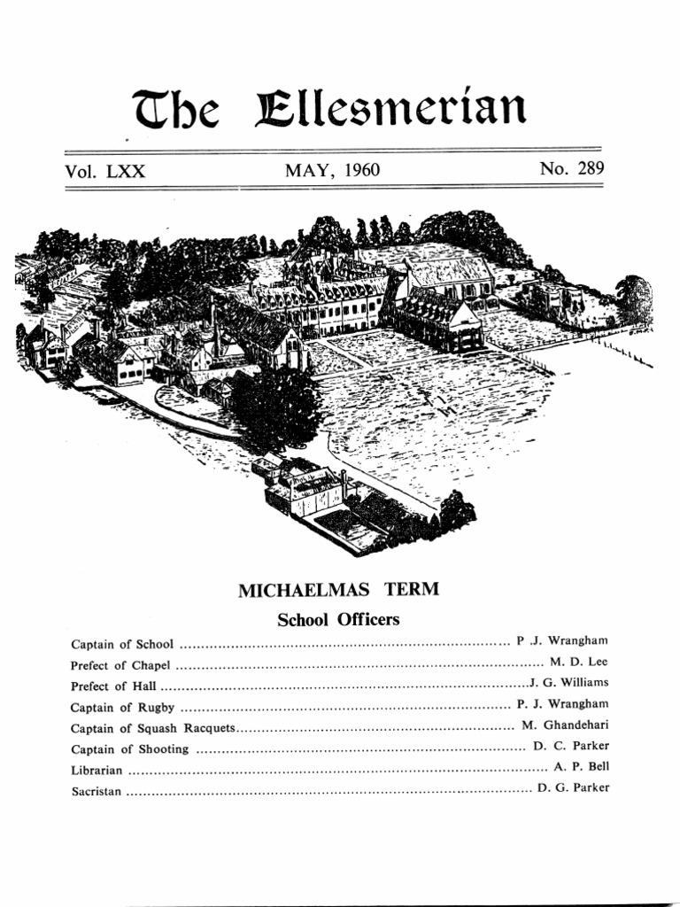 The Ellesmerian 1960 - May - 289 | PDF