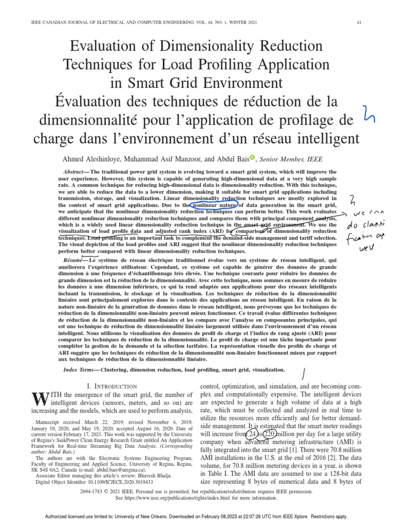 Evaluation of Dimensionality Reduction Techniques For Load Profiling ...
