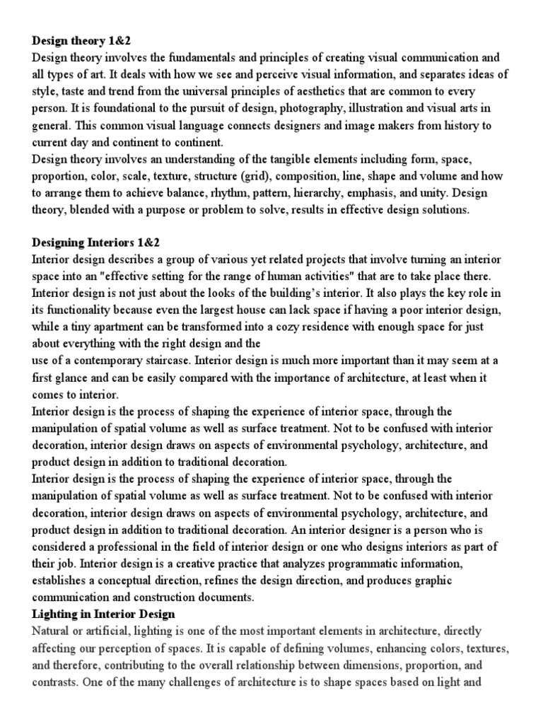 Design Theory Pdf Interior Design Design