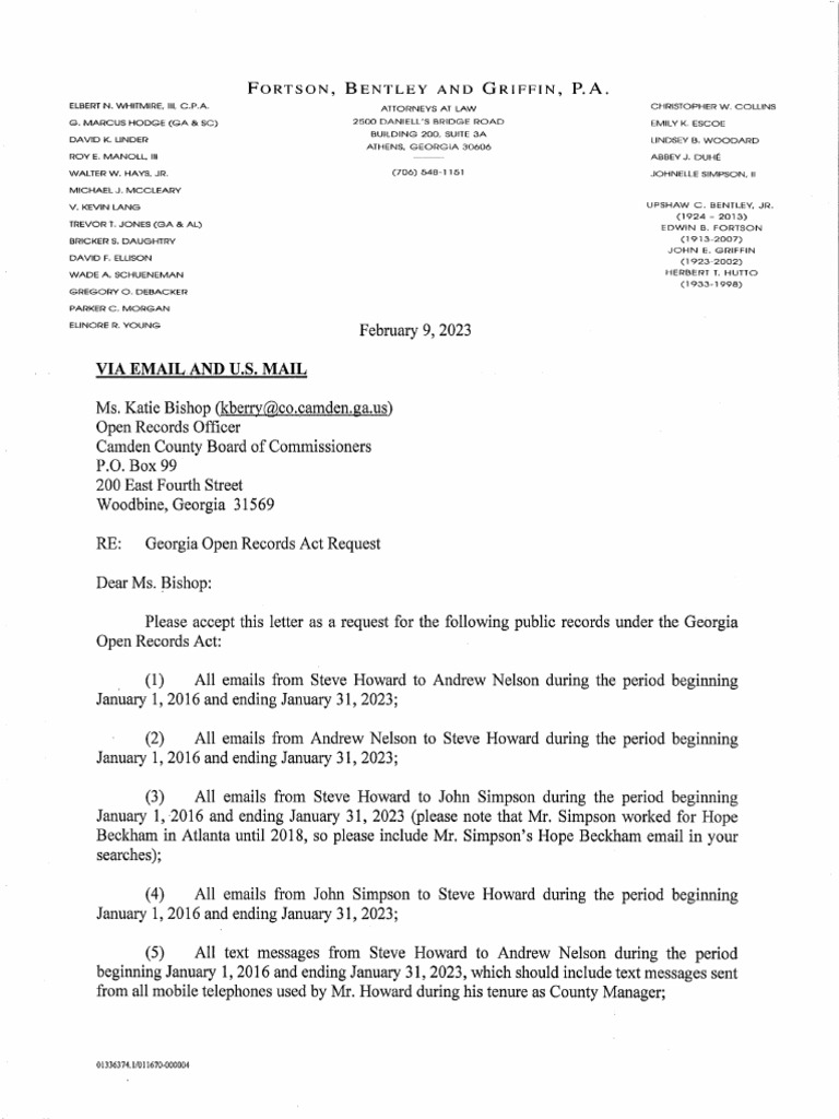 20230209. Letter To Katie Re. Open Records Act Request